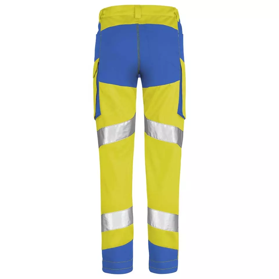 LaFont 1HVN3PI-VMZ-GJN, Iris Pi Hi-Vis Work Trousers, Fluorescent Yellow/Azure Blue, image 2, gallery thumbnail