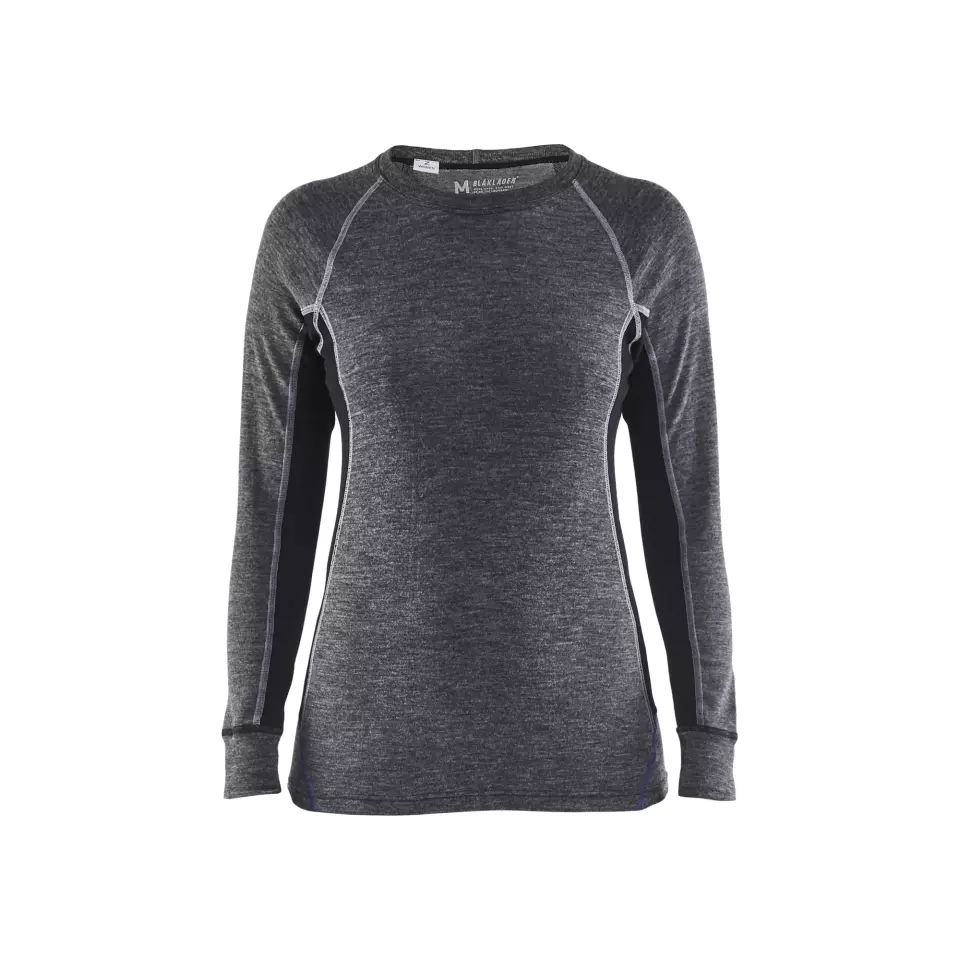 Blåkläder 720017329699, Women's Merino Wool Warm Base Layer, Medium Grey/Black, image 1, gallery thumbnail