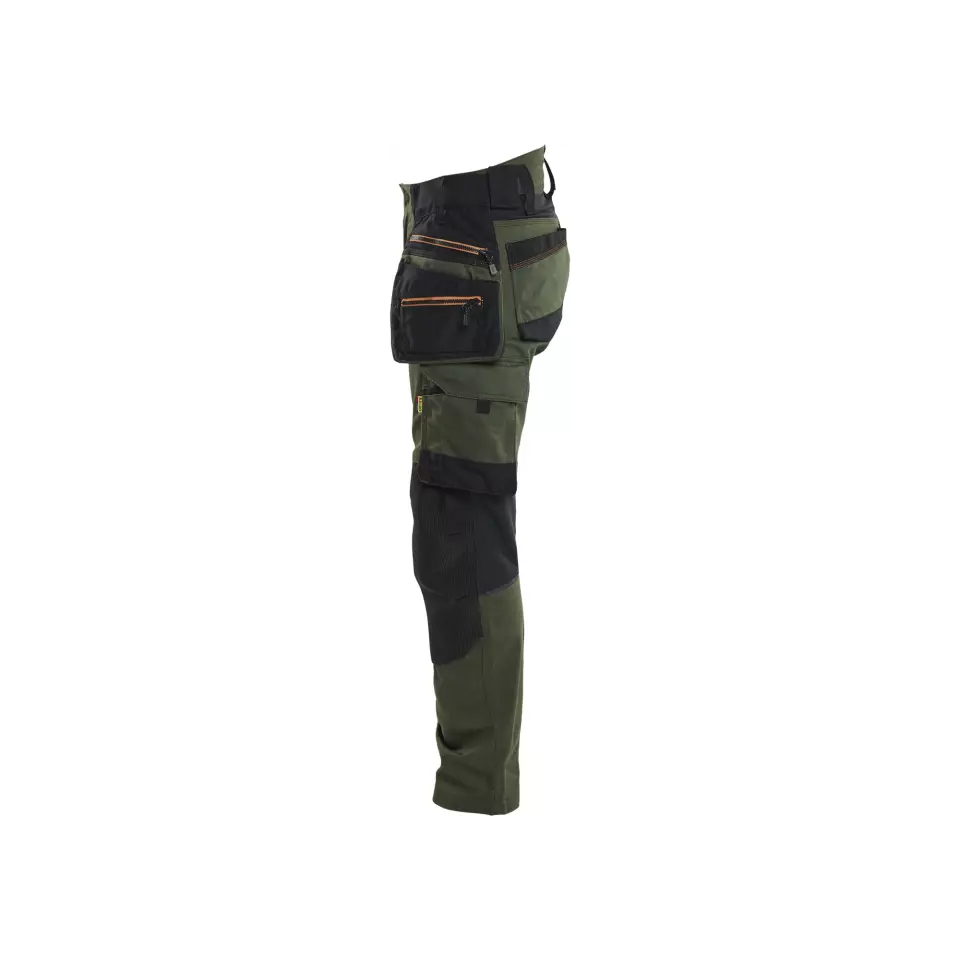 Blåkläder 717011494240, STRIKER Ladies' Stretch Craftsman Work Pants, Forest Green/Rust, image 6, gallery thumbnail