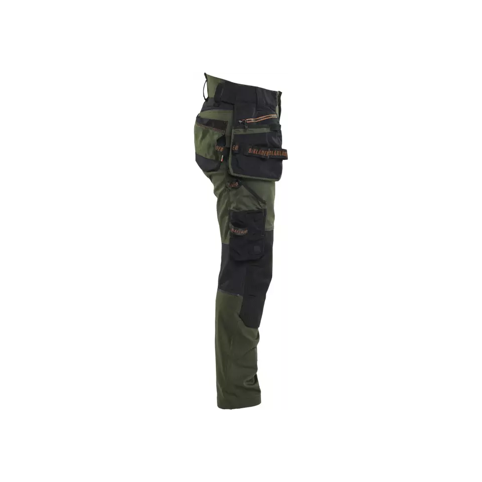 Blåkläder 717011494240, STRIKER Ladies' Stretch Craftsman Work Pants, Forest Green/Rust, image 5, gallery thumbnail