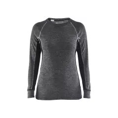 Blåkläder 720017329699, Women's Merino Wool Warm Base Layer, Medium Grey/Black