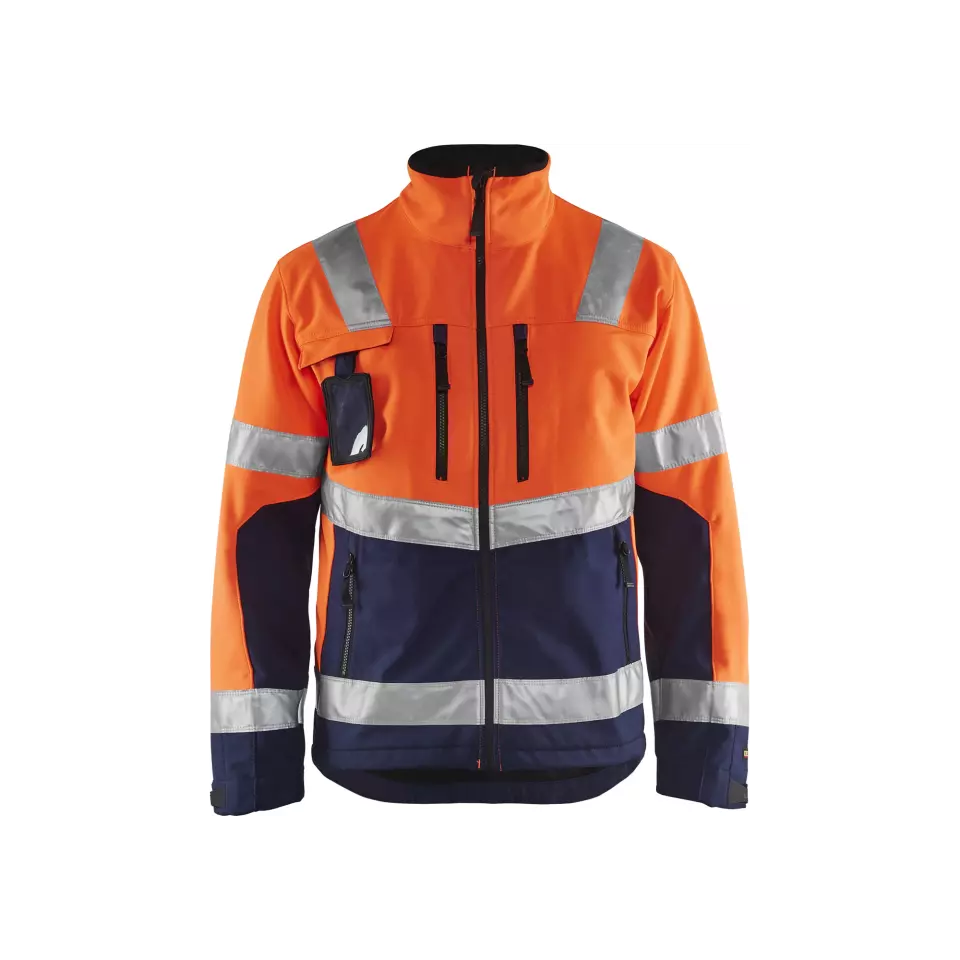 Blåkläder 490025175389, High Vis Softshell Jacke, Orange/Marineblau, image 1, gallery thumbnail