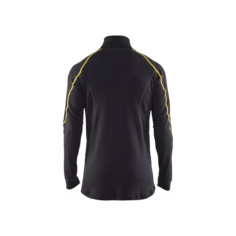 Blåkläder 479610759900, Merino Wool Flame Resistant Half-Zip Base Layer, Black, image 3, gallery thumbnail