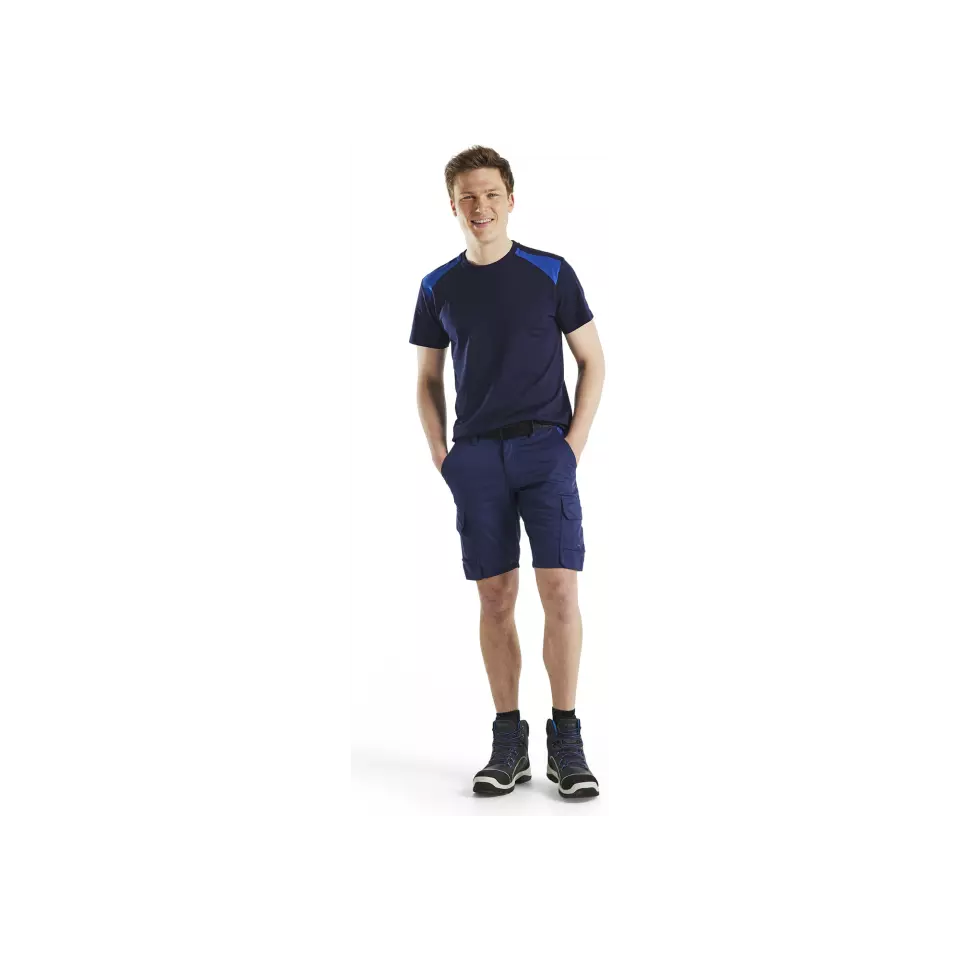 Blåkläder 337910428885, T-Shirt, Navy Blue/Cornflower Blue, image 2, gallery thumbnail