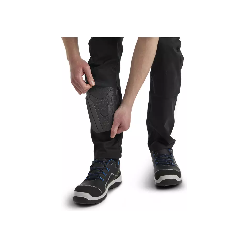 Blåkläder 144818329933, Industrial Stretch Work Pants with Knee Pad Pockets, Black/Yellow, image 9, gallery thumbnail