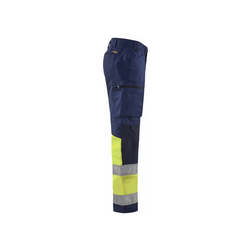Blåkläder 155118118933, High Vis Stretch Arbeitshose, Marineblau/ Gelb, image 4, gallery thumbnail
