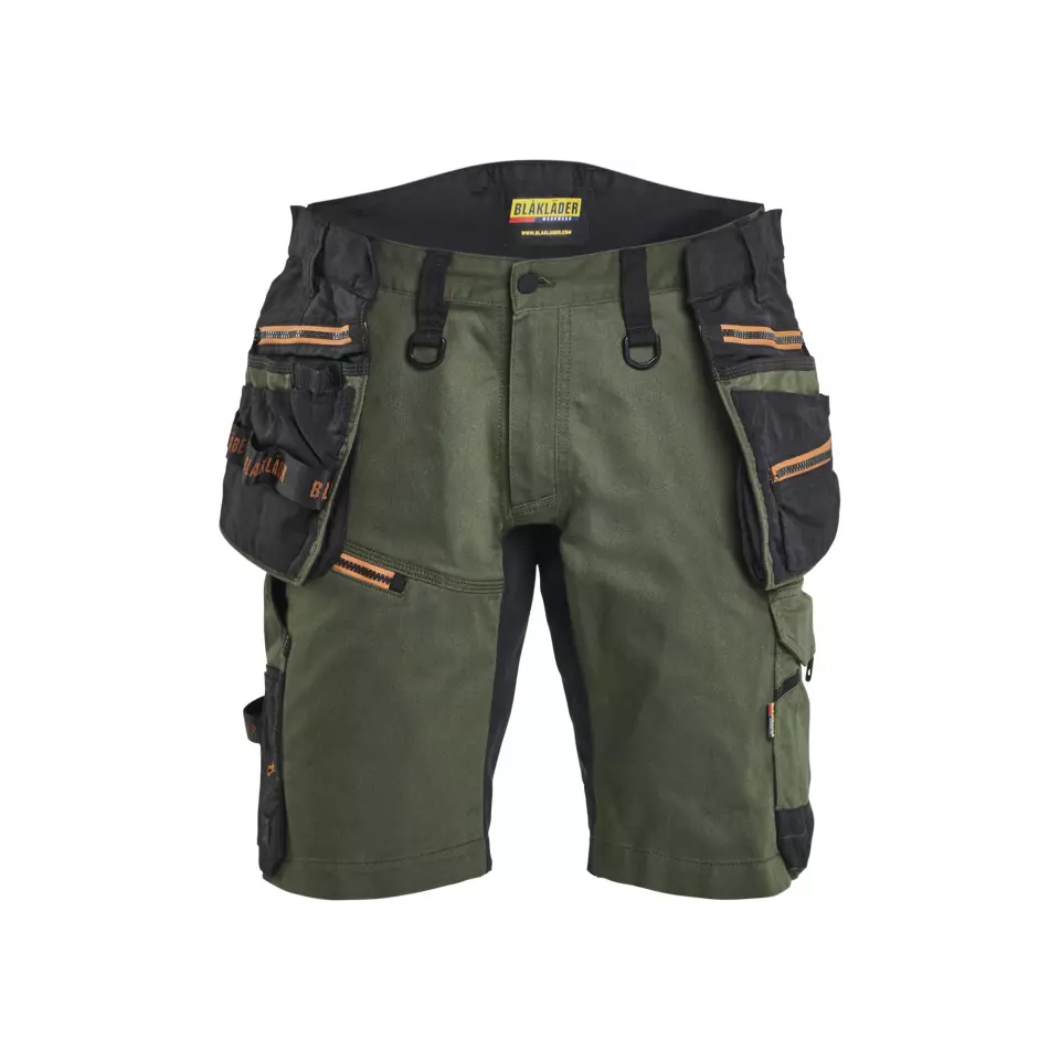 Blåkläder 197211494240, STRIKER Stretch Handwerker Shorts, Waldgrün/Rost, image 1, gallery thumbnail
