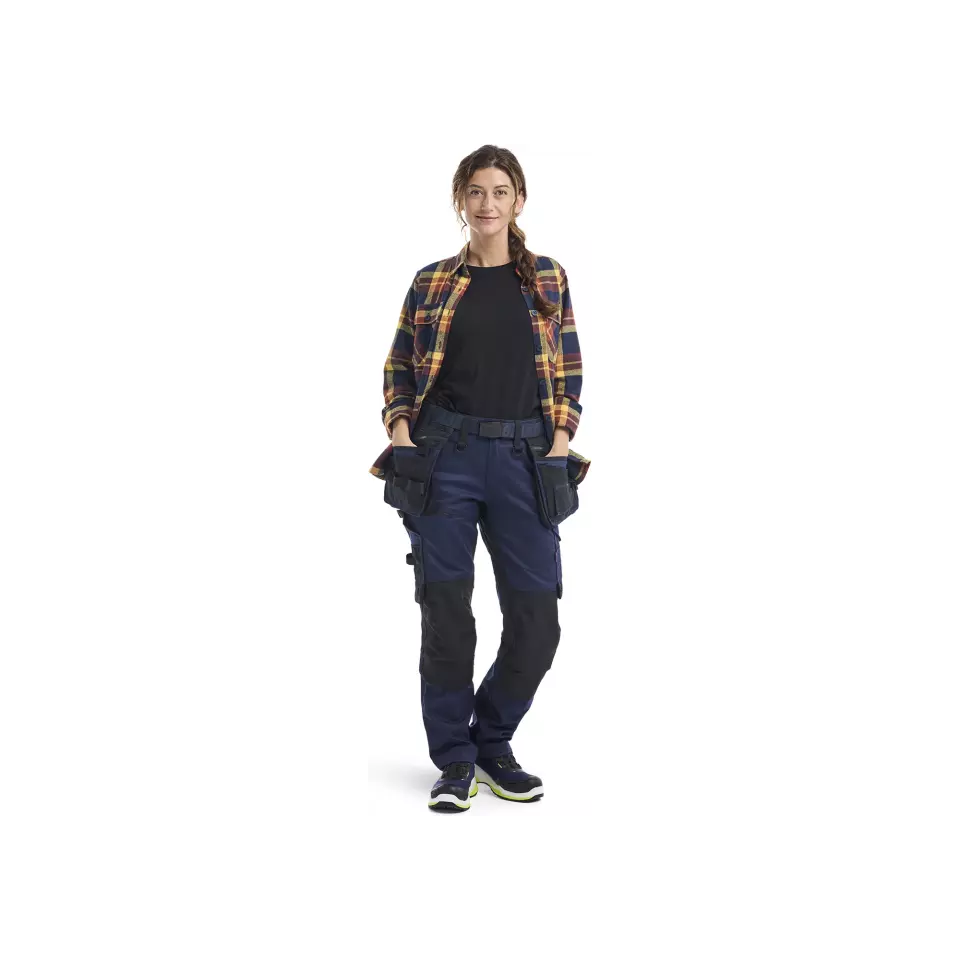 Blåkläder 717011498699, STRIKER Women's Stretch Craftsmen Work Trousers, Dark Navy Blue/Black, image 2, gallery thumbnail