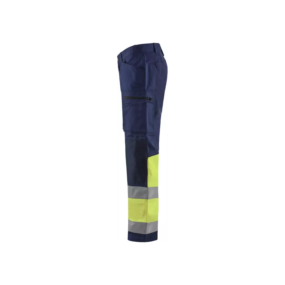 Blåkläder 155118118933, High Vis Stretch Arbeitshose, Marineblau/ Gelb, image 5, gallery thumbnail