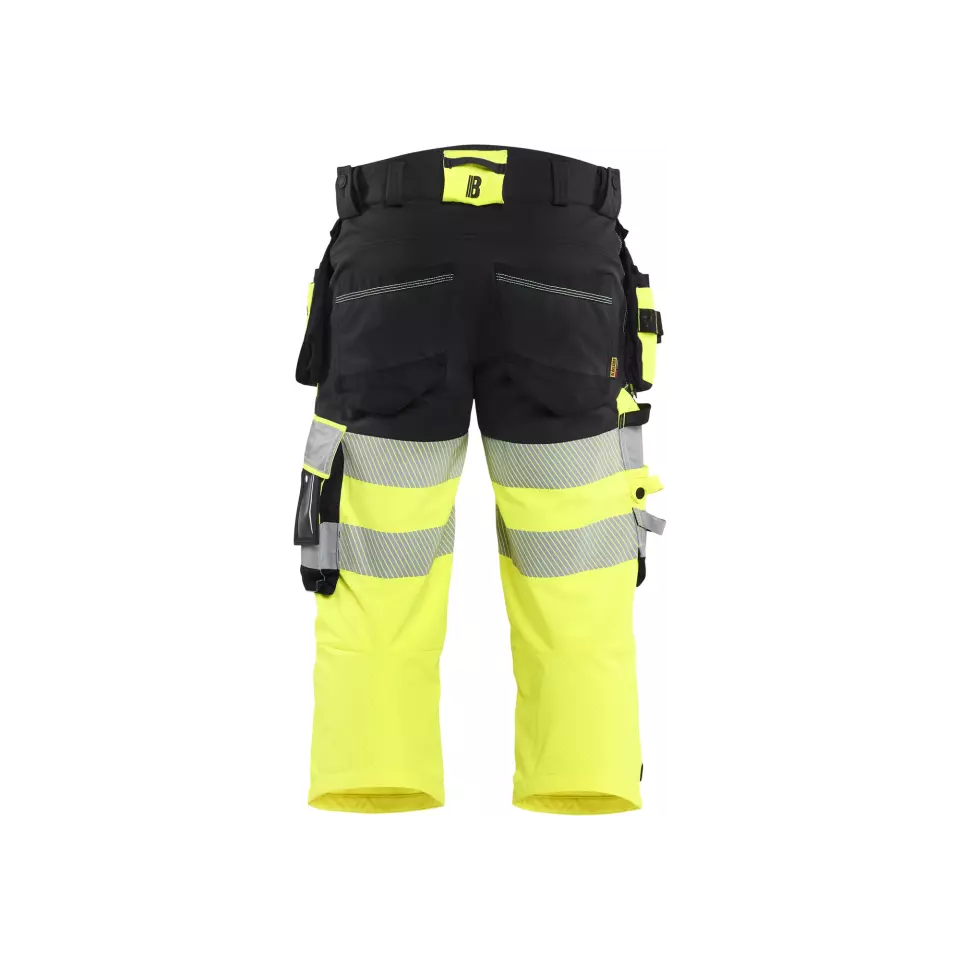 Blåkläder 112316483399, High Vis 4-Way Stretch Below-Knee Work Shorts, Yellow/Black, image 2, gallery thumbnail