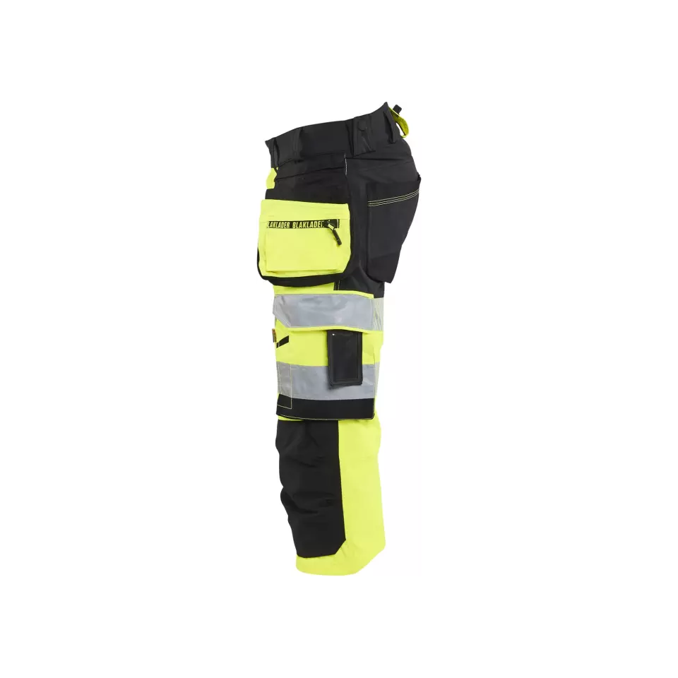 Blåkläder 112316483399, High Vis 4-Way Stretch Below-Knee Work Shorts, Yellow/Black, image 4, gallery thumbnail