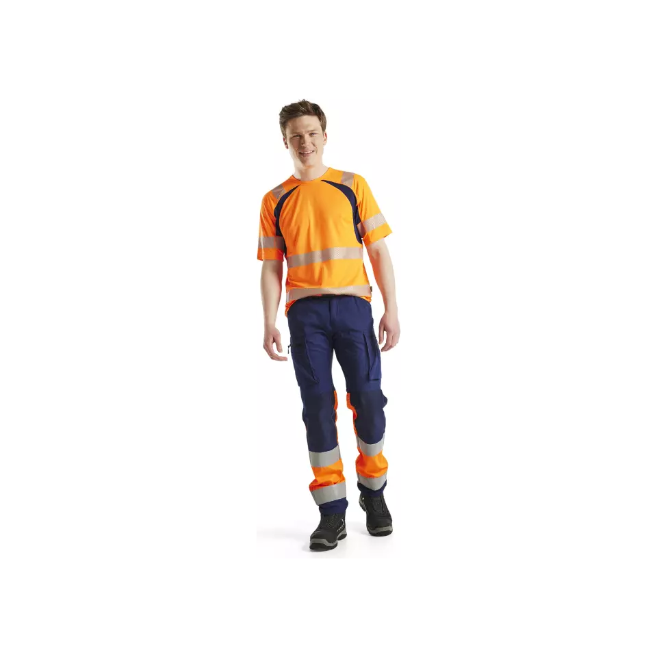 Blåkläder 339710135389, High Vis UV Schutz T-Shirt, Orange/Marineblau, image 2, gallery thumbnail
