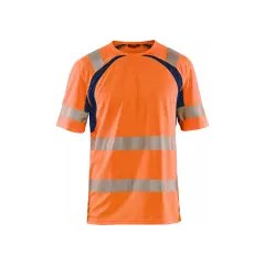 Blåkläder 339710135389, High Vis UV Protection T-Shirt, Orange/Navy Blue
