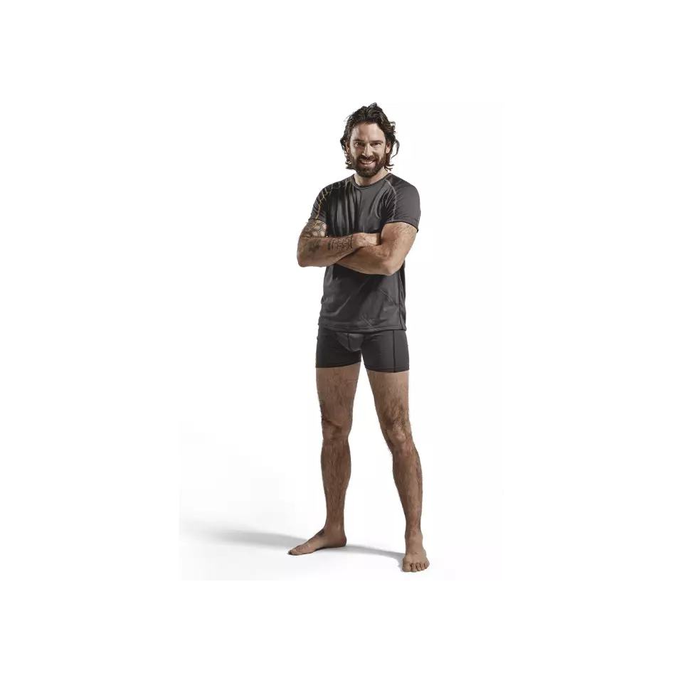Blåkläder 479817349835, XLIGHT Merino Wool Base Layer T-Shirt, Dark Grey/Yellow, image 2, gallery thumbnail