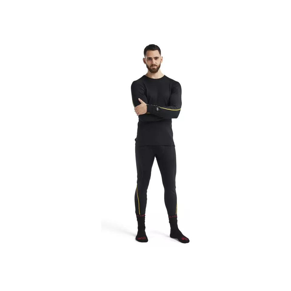 Blåkläder 479410759900, Merino Wool Flame Resistant Base Layer, Black, image 2, gallery thumbnail