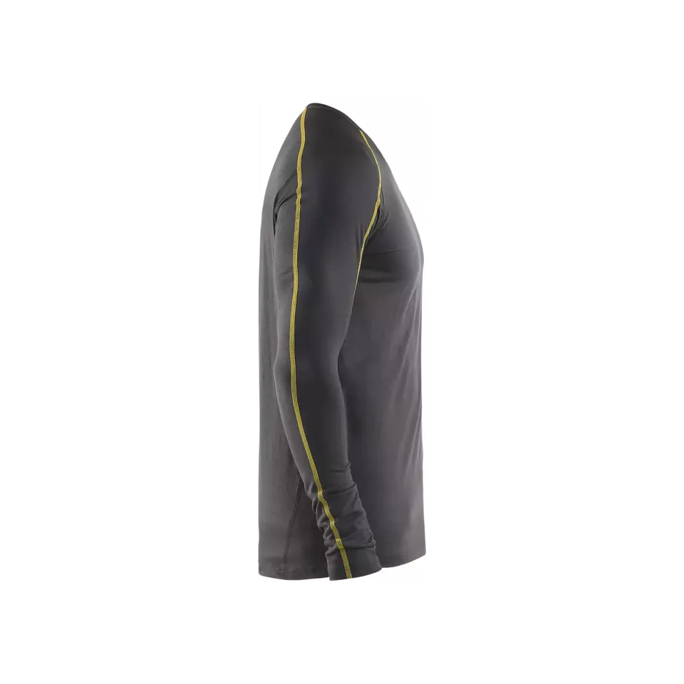 Blåkläder 479917349835, XLIGHT Merino Wool Base Layer, Dark Grey/Yellow, image 4, gallery thumbnail