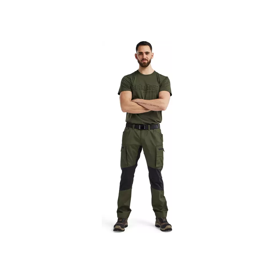 Blåkläder 145918454298, Stretch Work Pants, Forest Green/Black, image 2, gallery thumbnail