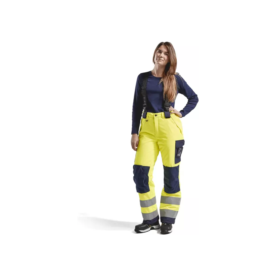 Blåkläder 788519773389, High Vis Damen Winter Arbeitshose, Gelb/Marineblau, image 2, gallery thumbnail