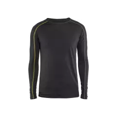 Blåkläder 479917349835, XLIGHT Merino Wool Base Layer, Dark Grey/Yellow