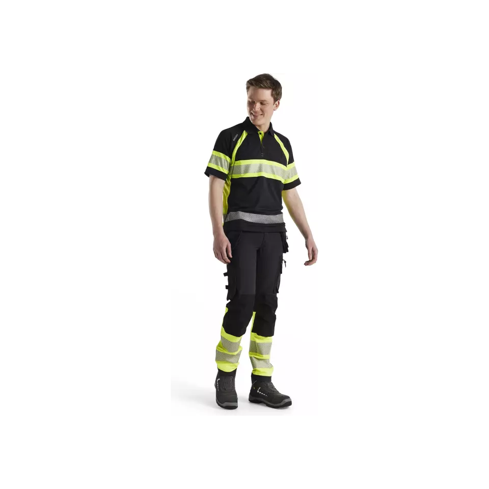 Blåkläder 333810519933, High Vis UV Schutz Polo Shirt, Schwarz/Gelb, image 2, gallery thumbnail