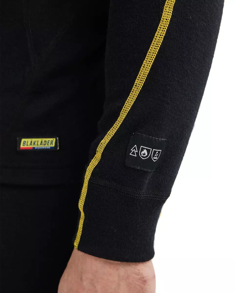 Blåkläder 479410759900, Merino Wool Flame Resistant Base Layer, Black, image 5, gallery thumbnail