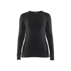 Blåkläder 721310759900, Ladies' Merino Wool Flame Resistant Thermal Shirt, Black