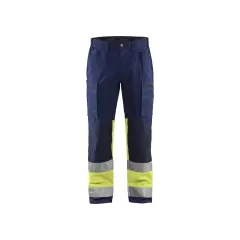 Blåkläder 155118118933, High Vis Stretch Work Pants, Navy Blue/Yellow
