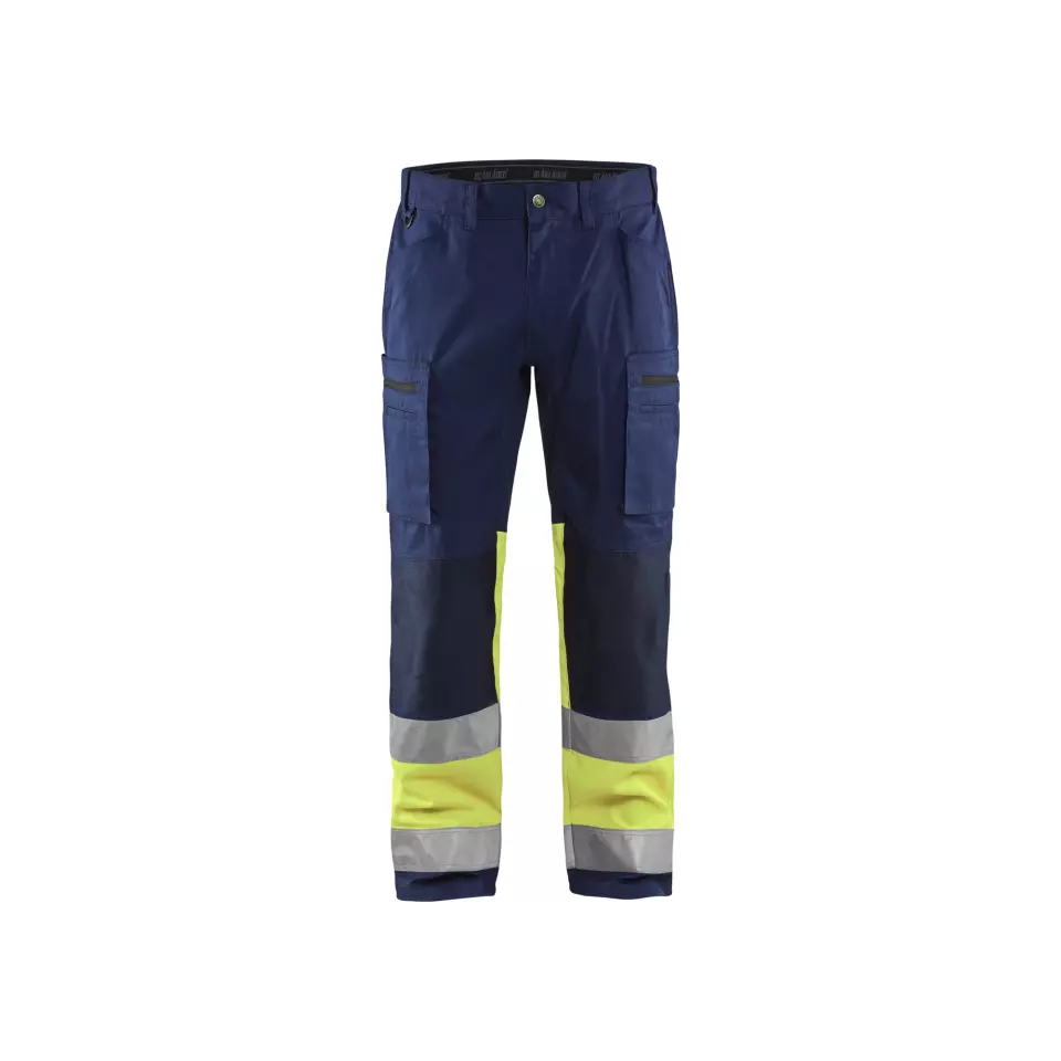 Blåkläder 155118118933, High Vis Stretch Arbeitshose, Marineblau/ Gelb, image 1, gallery thumbnail
