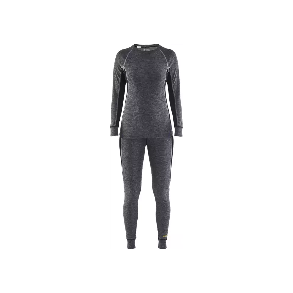 Blåkläder 720117329699, Women's Merino Wool Warm Base Layer Pants, Medium Grey/Black, image 3, gallery thumbnail