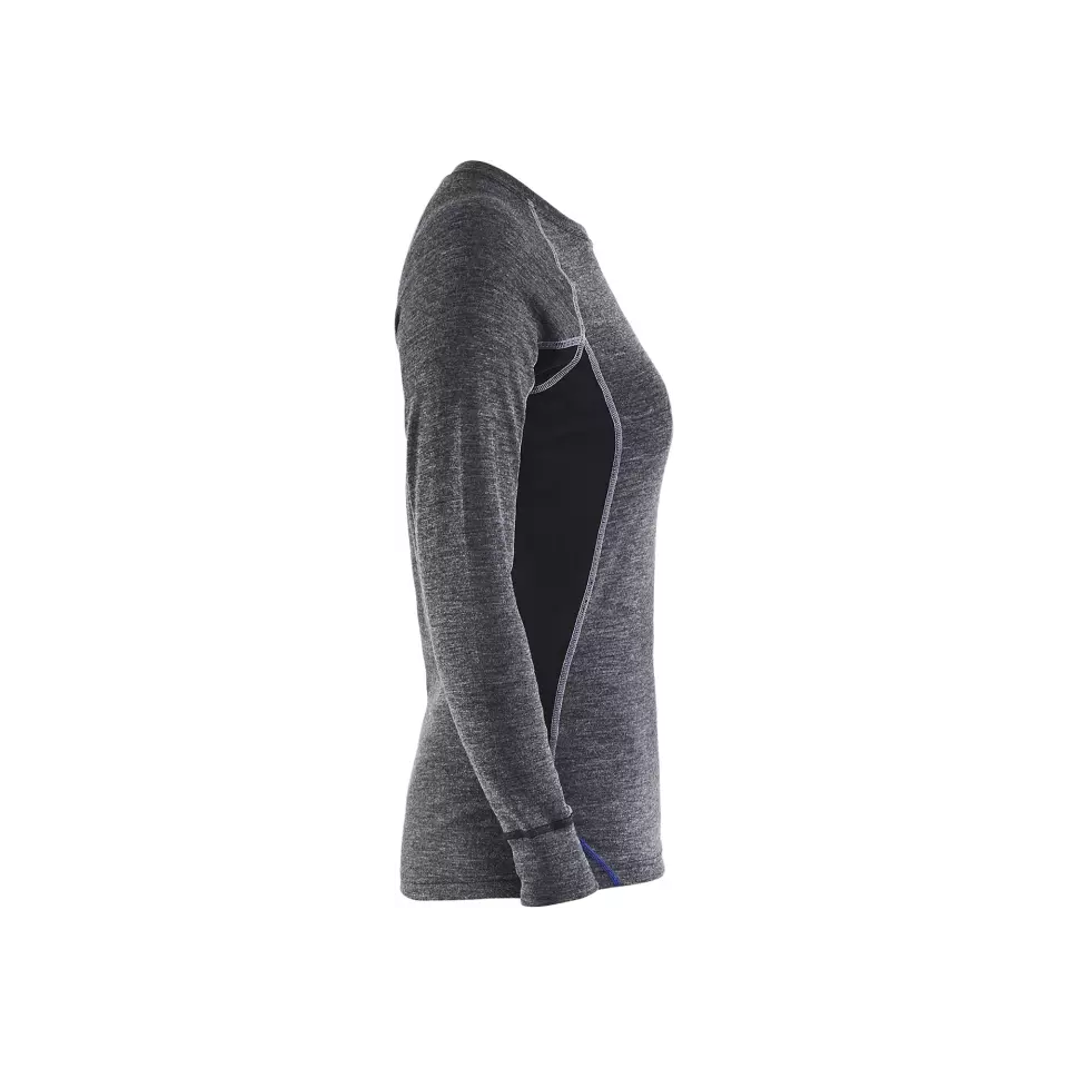 Blåkläder 720017329699, Women's Merino Wool Warm Base Layer, Medium Grey/Black, image 4, gallery thumbnail