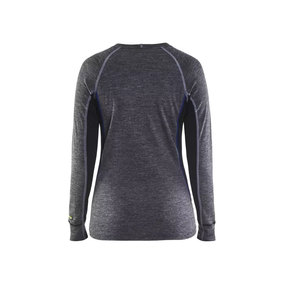 Blåkläder 720017329699, Women's Merino Wool Warm Base Layer, Medium Grey/Black, image 3, gallery thumbnail