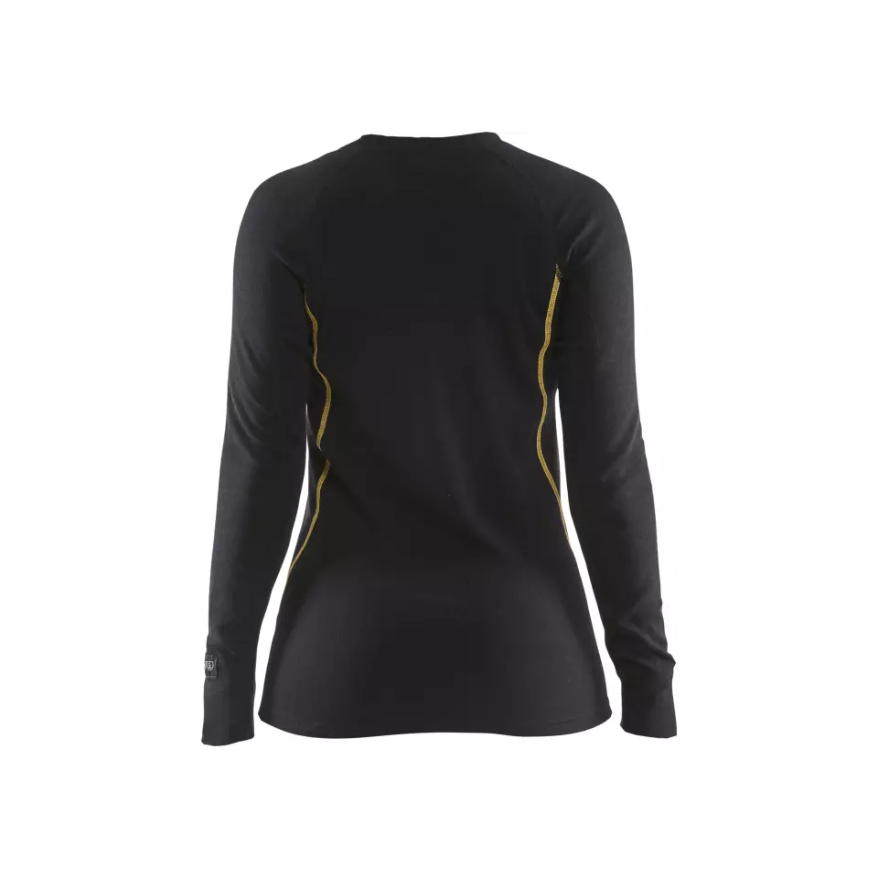 Blåkläder 721310759900, Ladies' Merino Wool Flame Resistant Thermal Shirt, Black, image 3, gallery thumbnail