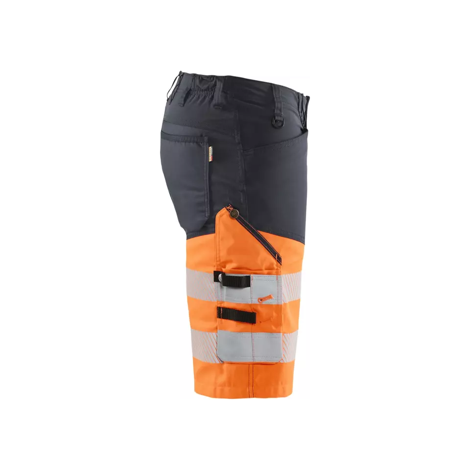 Blåkläder 154118119653, High-Vis Stretch Work Shorts, Gray/Hi-Vis Orange, image 4, gallery thumbnail