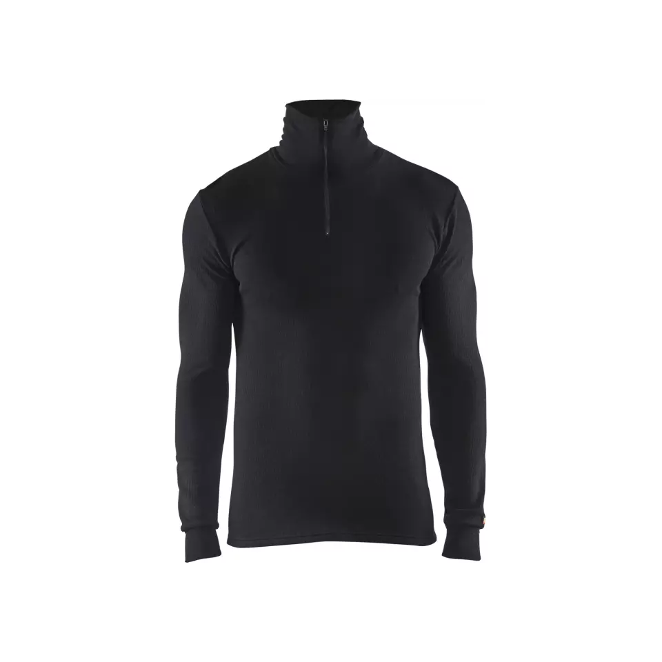 Blåkläder 489117059900, WARM Base Layer Shirt With Zip, 50% Merino Wool, Black, image 1, gallery thumbnail