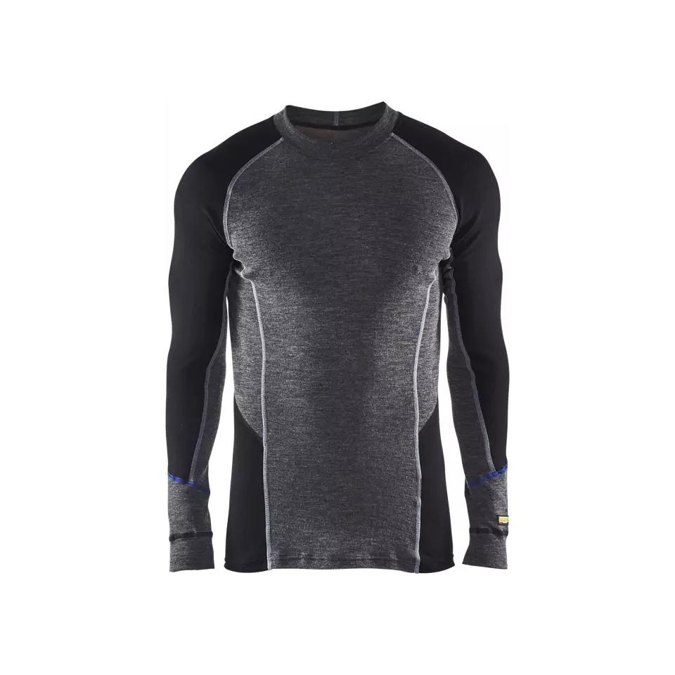 Blåkläder 489717329699, WARM Base Layer Shirt, 100% Merino Wool, Gray/Black, image 1, gallery thumbnail