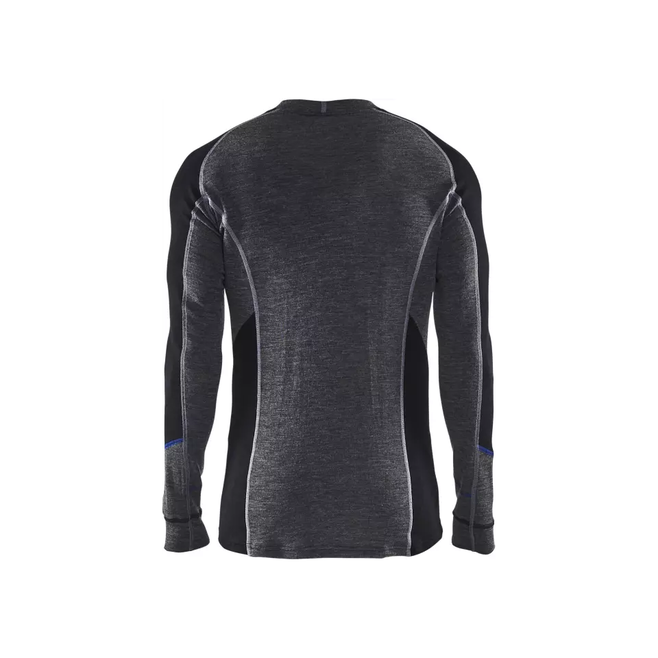 Blåkläder 489717329699, WARM Base Layer Shirt, 100% Merino Wool, Gray/Black, image 2, gallery thumbnail
