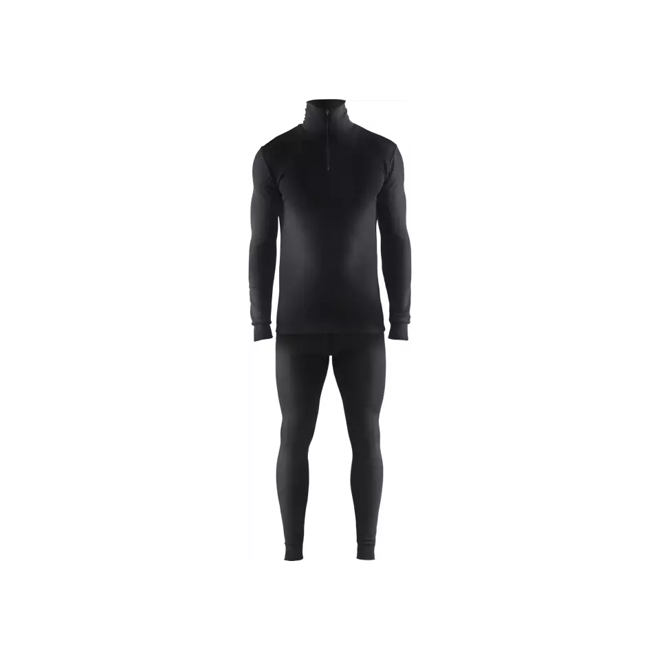 Blåkläder 489117059900, WARM Base Layer Shirt With Zip, 50% Merino Wool, Black, image 2, gallery thumbnail