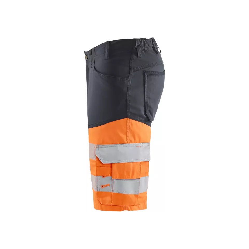 Blåkläder 154118119653, High-Vis Stretch Work Shorts, Gray/Hi-Vis Orange, image 5, gallery thumbnail
