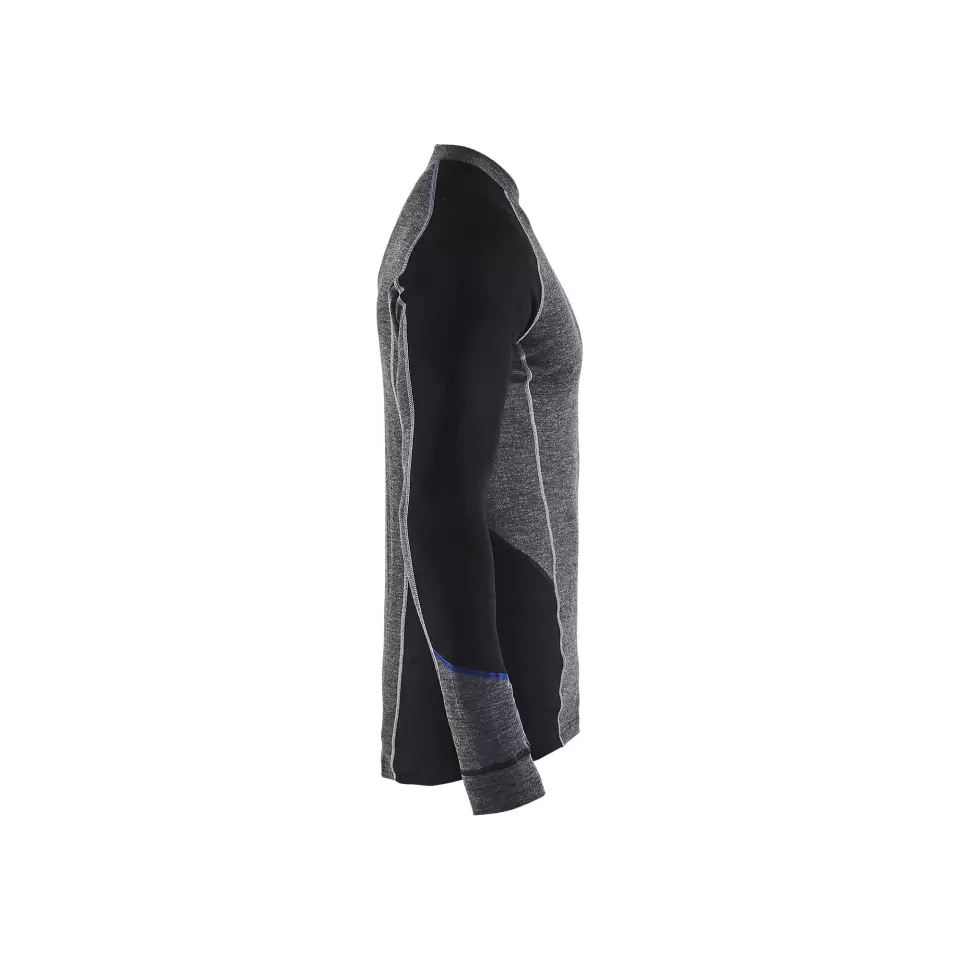 Blåkläder 489717329699, WARM Base Layer Shirt, 100% Merino Wool, Gray/Black, image 3, gallery thumbnail