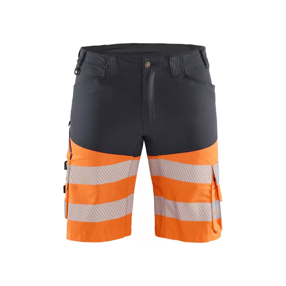 Blåkläder 154118119653, High-Vis Stretch Work Shorts, Gray/Hi-Vis Orange, image 1, gallery thumbnail