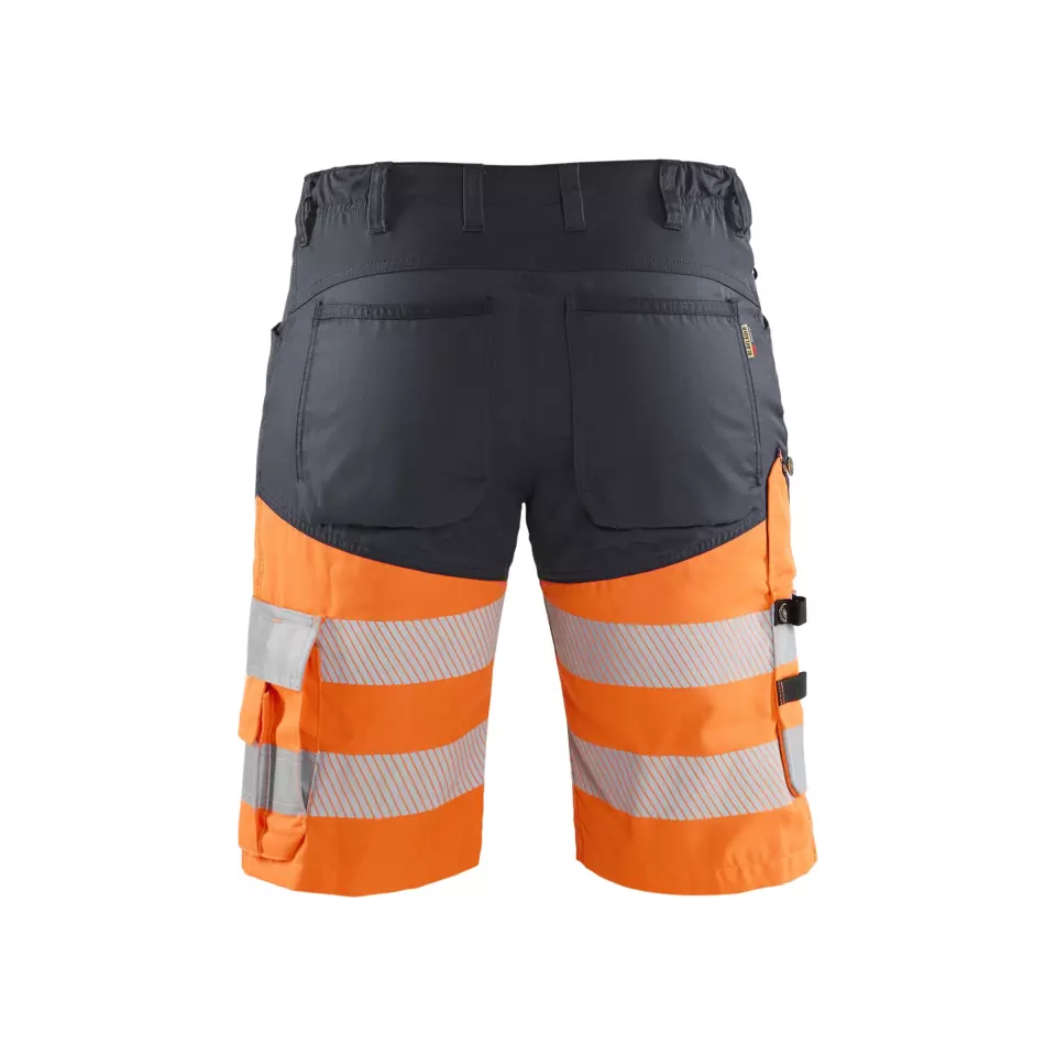 Blåkläder 154118119653, High-Vis Stretch Work Shorts, Gray/Hi-Vis Orange, image 3, gallery thumbnail