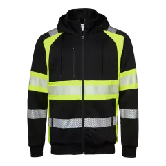  1001889914, Top Swede Kapuzen-Sweatjacke, Schwarz/Warngelb