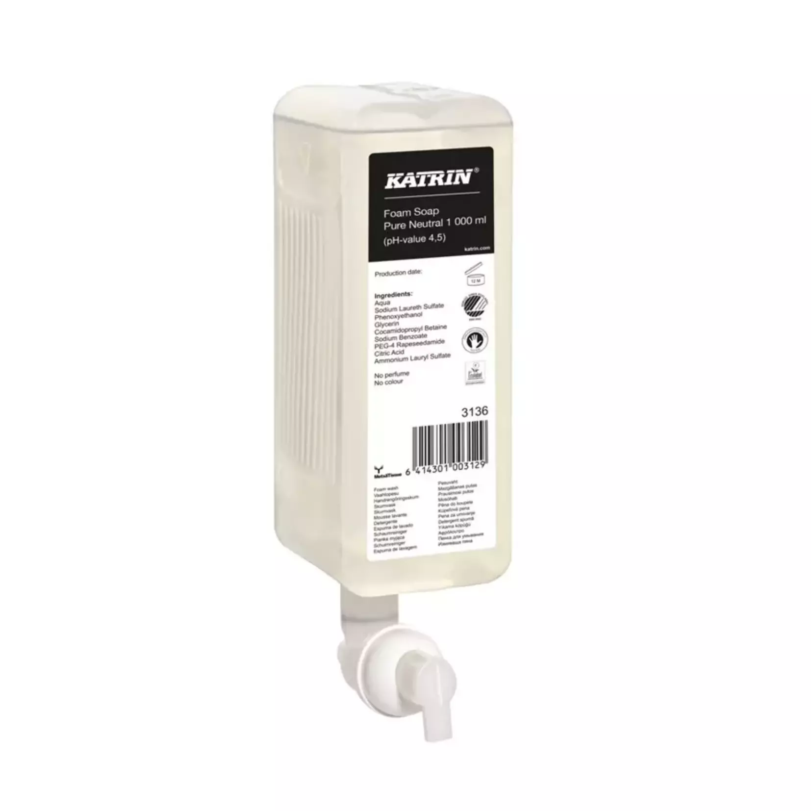 Katrin 3136, Pure Neutral Foam Soap 1000ml, image 1