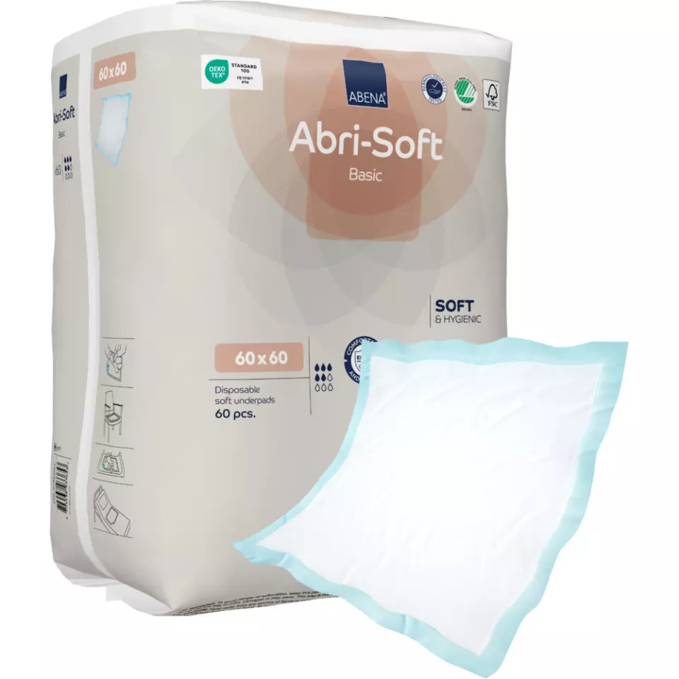 Abena 4117, Underpads Abri-Soft Basic 60X60 cm, image 1, gallery thumbnail