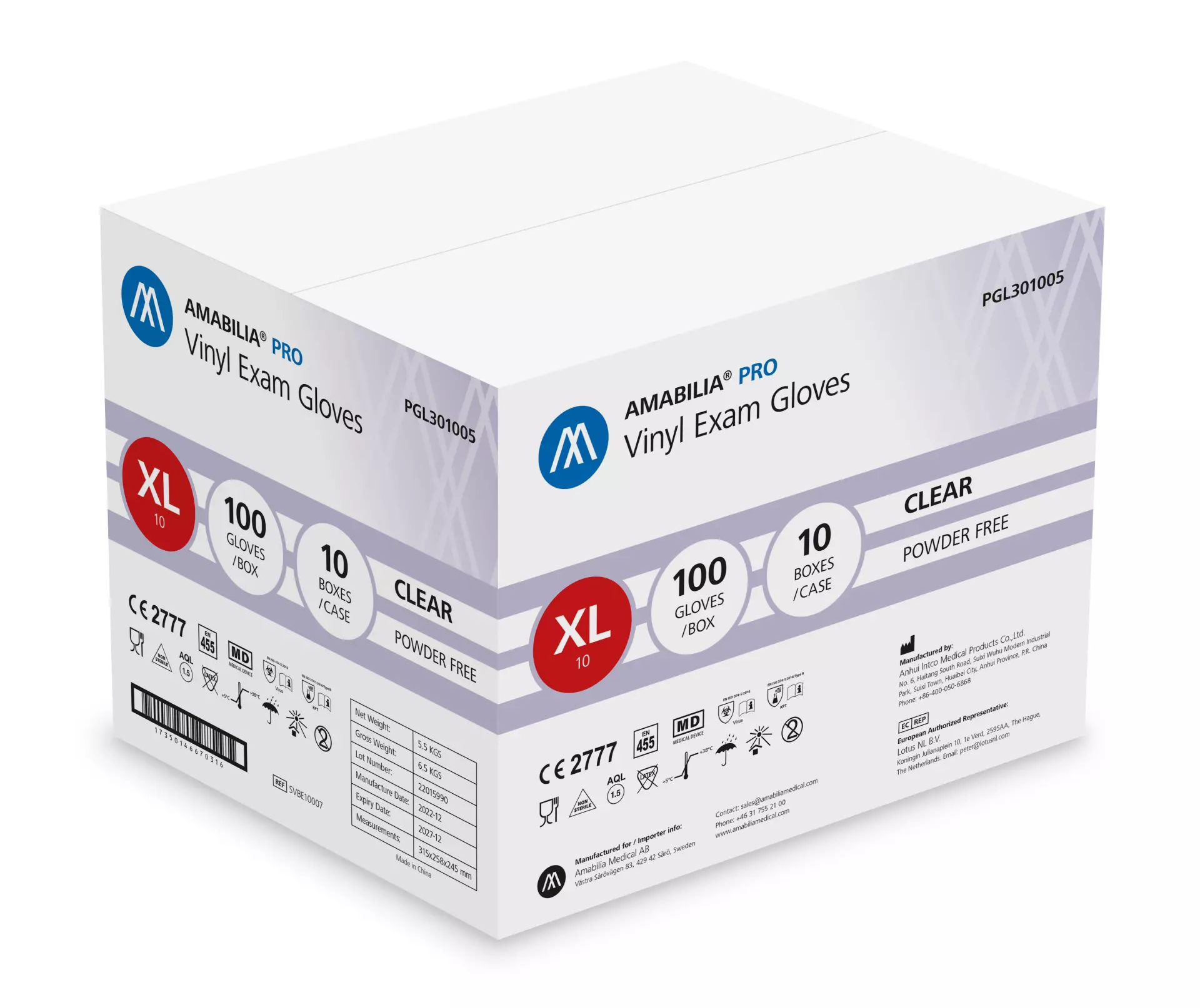 Amabilia Pro PGL30100, Vinyl Exam Glove Clear, image 2