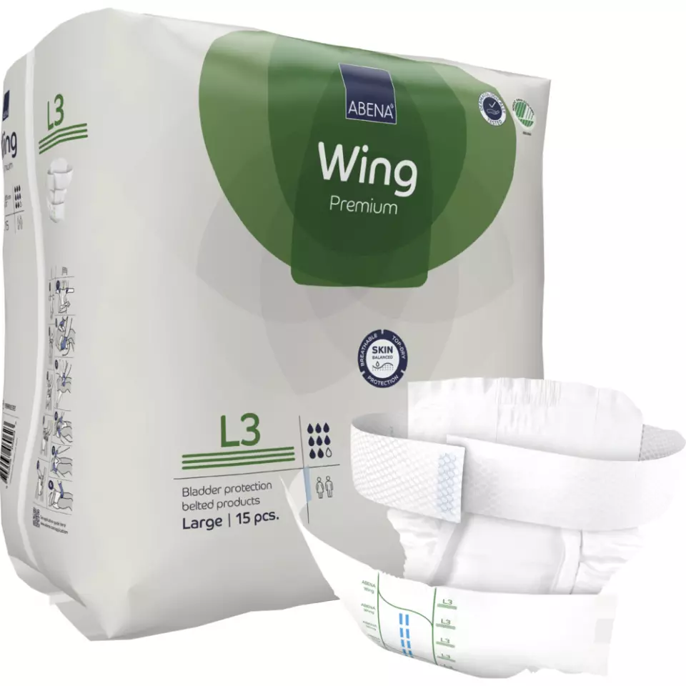 Abena 1999905393, Wing Premium L3 Belted Pad, image 1, gallery thumbnail