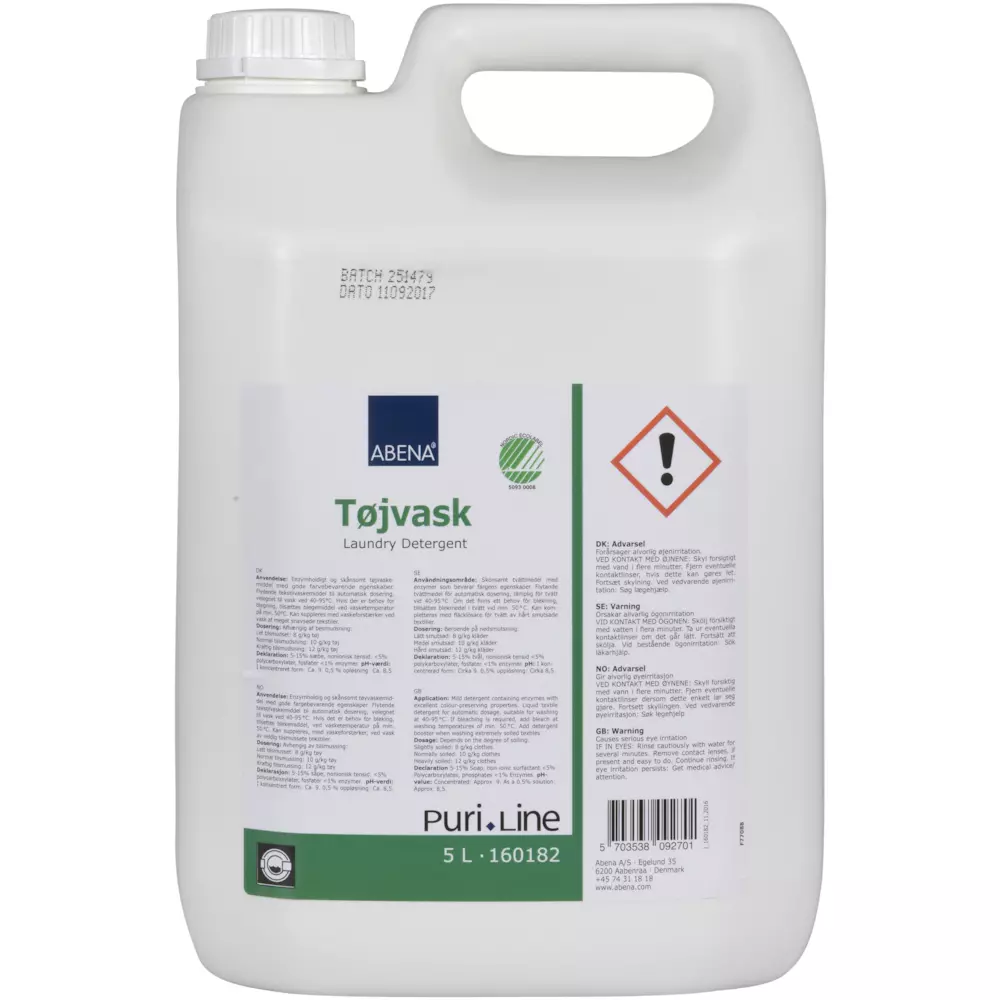 Abena 160182, PURI-LINE Liquid Laundry Detergent 5L Unscented, image 1
