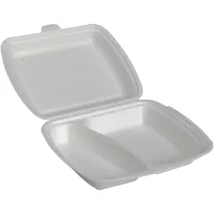 Abena 1010001453, GASTRO Takeaway Box 24x20x7cm 2-Compartment White XPS