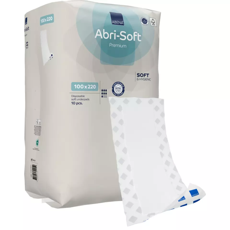 Abena 254126, ABRI-SOFT Premium Disposable Bed Protector 100x220 Transfer Capacity 150kg, image 1, gallery thumbnail