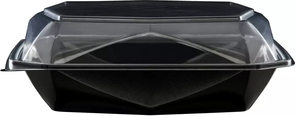 Duni 188022, Octaview Black/Clear, APET, 225 x 225 x 8mm, Single Compartment, 1 150ml, image 1, gallery thumbnail